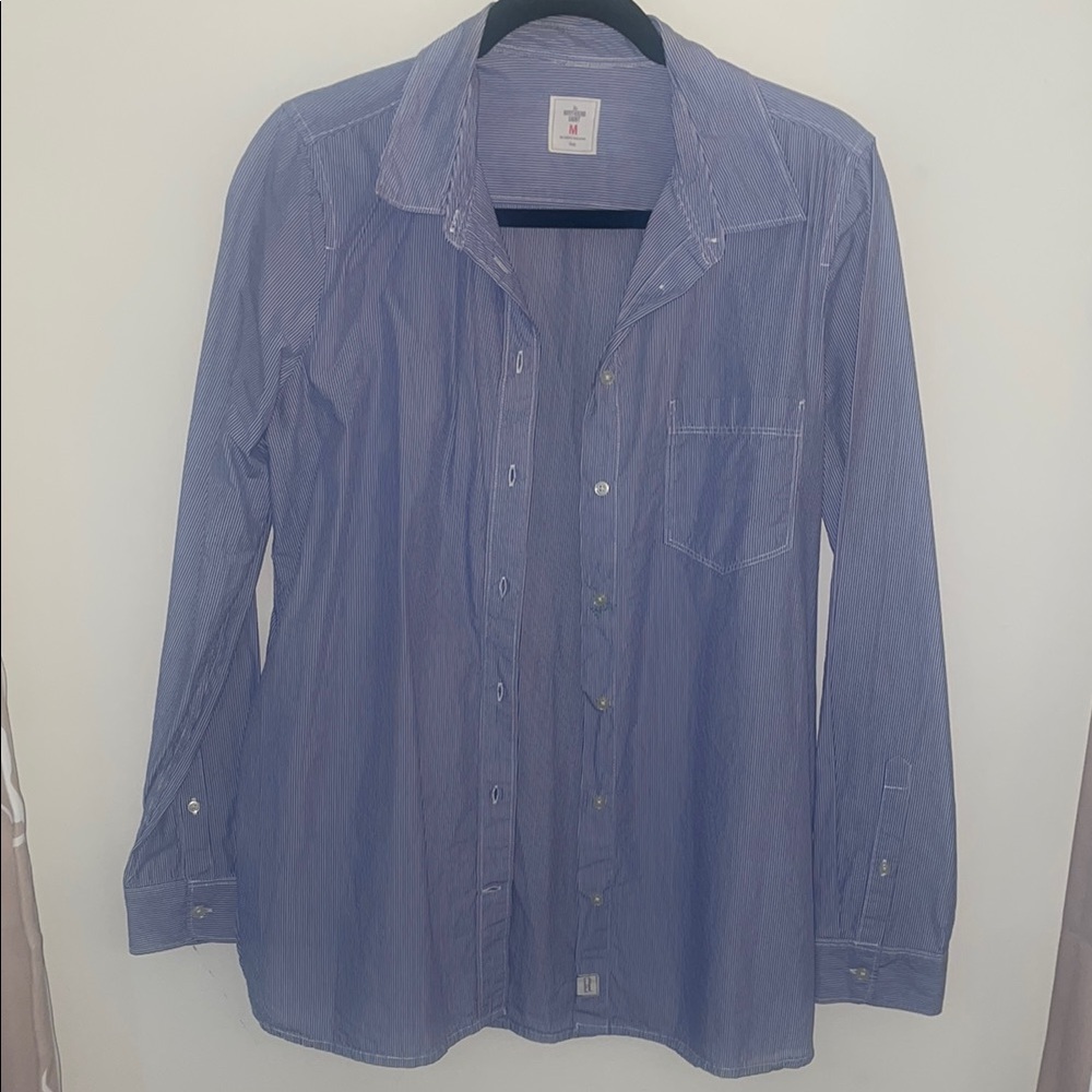 Blue and white Striped Button Down